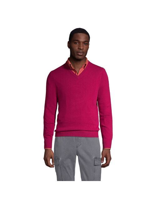 lands end Men's Lands' End Fine-Gauge Cashmere V-neck Sweater