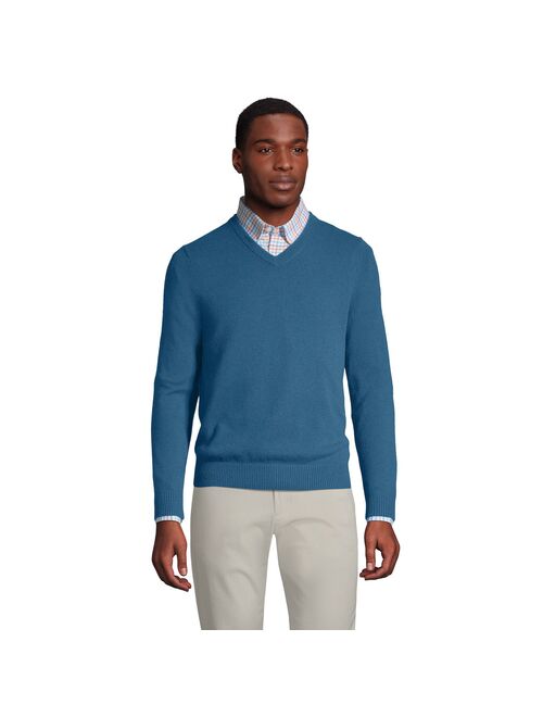 lands end Men's Lands' End Fine-Gauge Cashmere V-neck Sweater