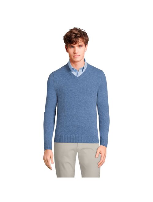 lands end Men's Lands' End Fine-Gauge Cashmere V-neck Sweater