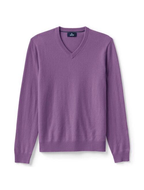 lands end Men's Lands' End Fine-Gauge Cashmere V-neck Sweater