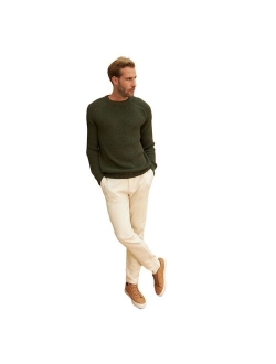 wear sierra Men's Colorful Long-Sleeve Crewneck Sweaters - Midweight and Comfortable Chunky Knit Design