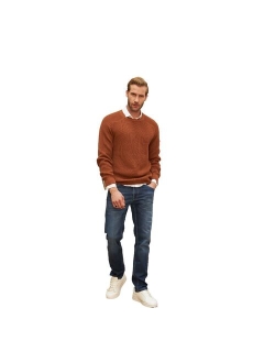 wear sierra Men's Colorful Long-Sleeve Crewneck Sweaters - Midweight and Comfortable Chunky Knit Design