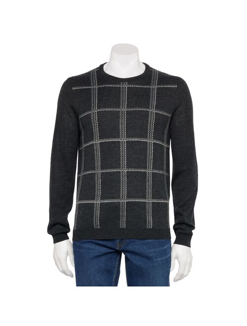 Men's Apt. 9 Merino Wool Plaid Crewneck Sweater