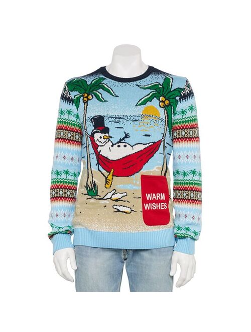 licensed character Men's Beach Snowman Holiday Sweater