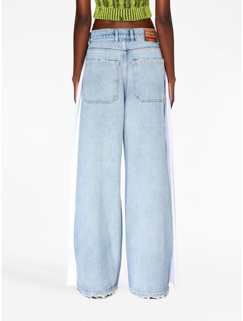 Diesel side-stripe wide-leg jeans