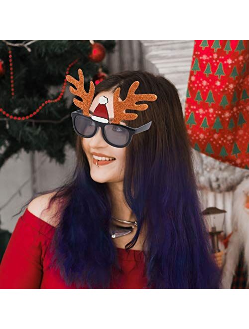 PRETYZOOM 1 Pair Christmas antler glasses Xmas Party Glasses new years eyeglass christmas party eyewear elk decor funny prom sunglasses unique performance glasses Toy PC 