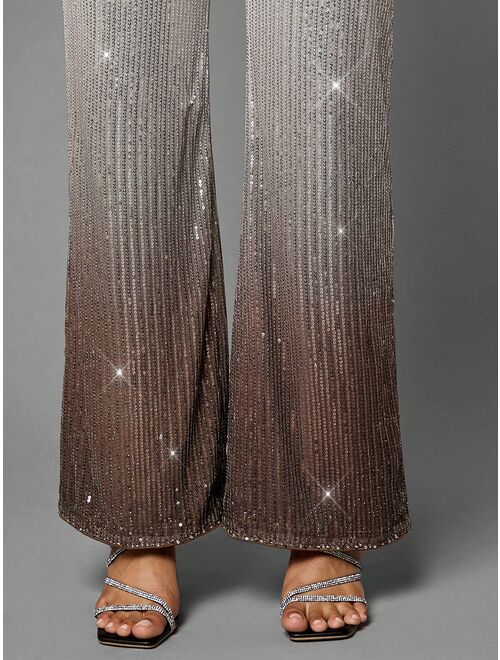 SHEIN BAE 1pc Sequin Flare Leg Pants