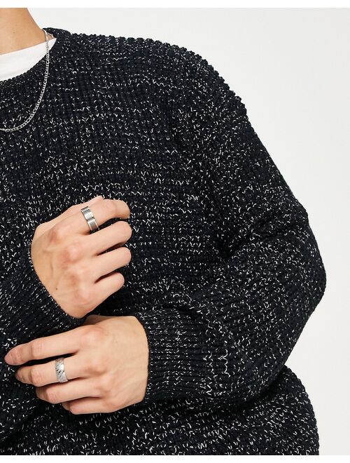 New Look yarn texture sweater in navy