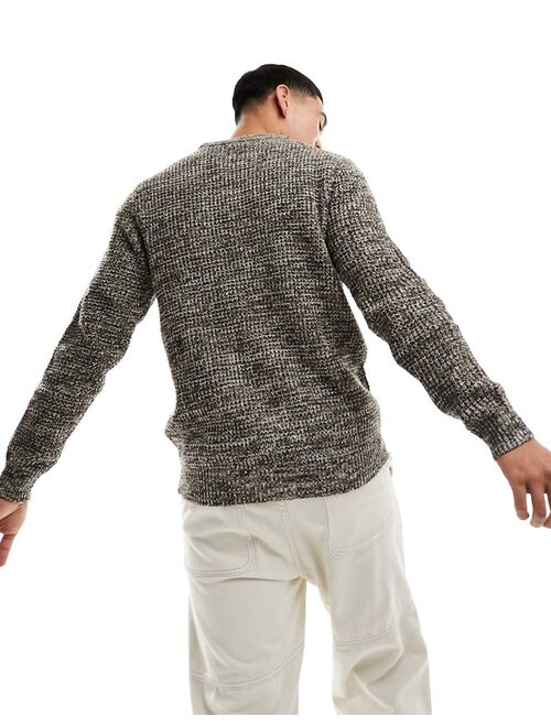 Jack & Jones Essentials ribbed sweater in gray heather