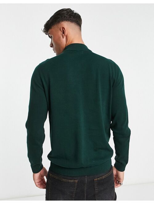 Jack & Jones Essentials mock neck sweater in green