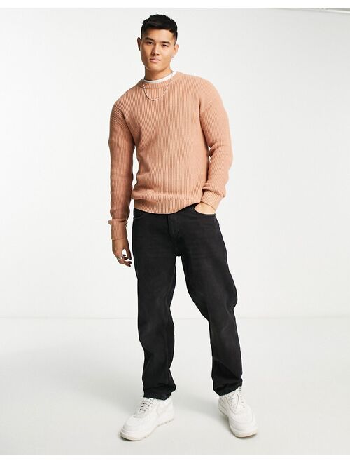 ADPT oversized ribbed sweater in dusky pink