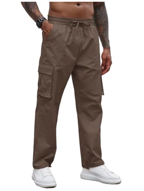 COOFANDY Men's Casual Cargo Pants Cotton Drawstring Athletic Jogger Sweatpants