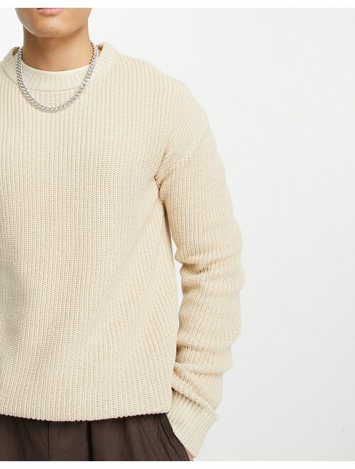 ADPT oversized ribbed sweater in oatmeal