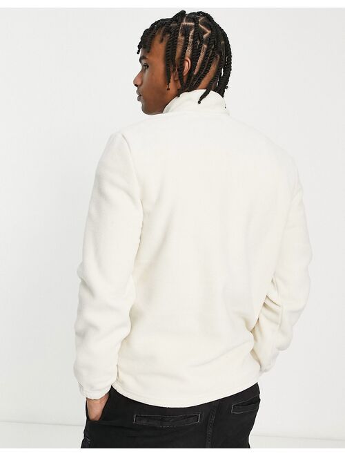 New Look half zip fleece sweatshirt in cream