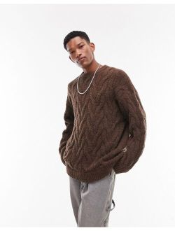 sweater with enlarged cable