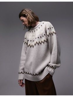 classic fairisle sweater in gray