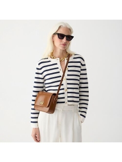 Emilie patch-pocket sweater lady jacket in stripe