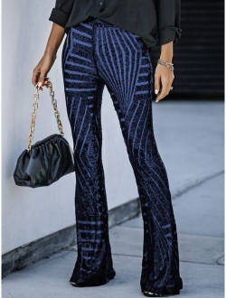 Sequin Flare Leg Pants