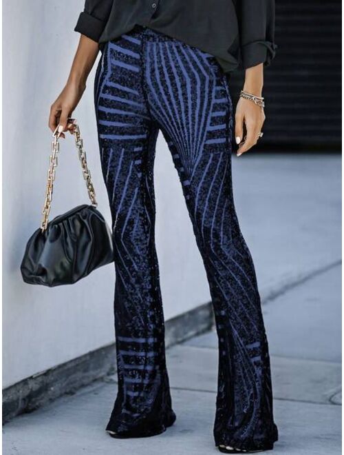 Shein Sequin Flare Leg Pants