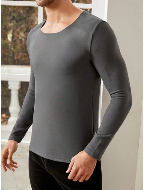 Shein Men Solid Base Layer Thermal Underwear Top