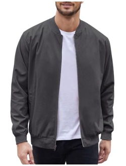 Men's Cotton Bomber Jacket Lightweight Flight Jackets Casual Softshell Varisty Jacket