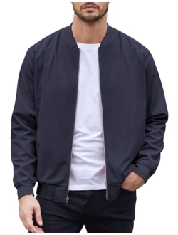 Men's Cotton Bomber Jacket Lightweight Flight Jackets Casual Softshell Varisty Jacket