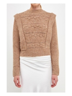 Women's Chunky Wool Knit Detailed Sweater