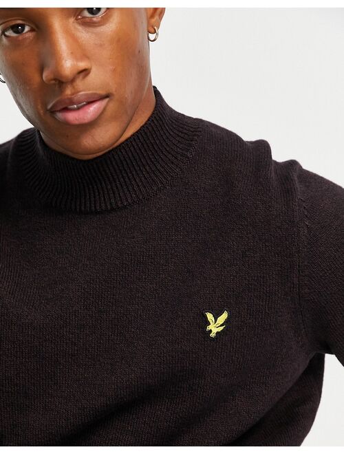 Lyle & Scott Vintage mouline high neck sweater in beetroot red
