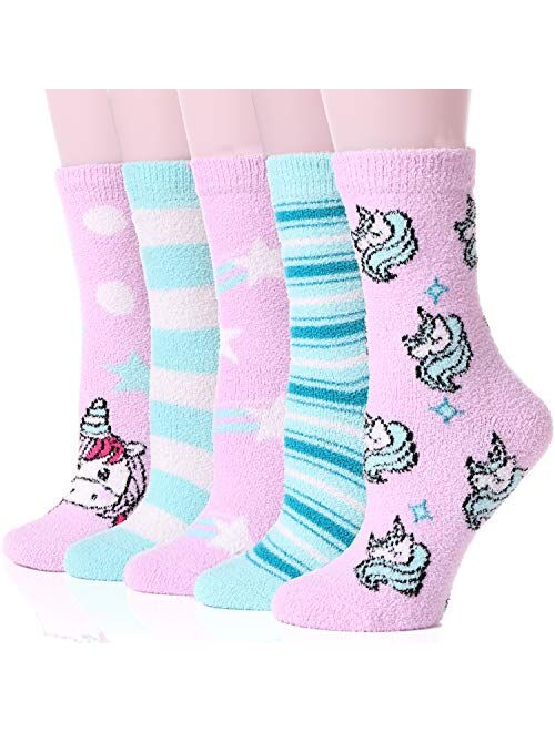 EBMORE Womens Fuzzy Socks Slipper Soft Cabin Plush Warm Fluffy Winter Sleep Cozy Adult Socks