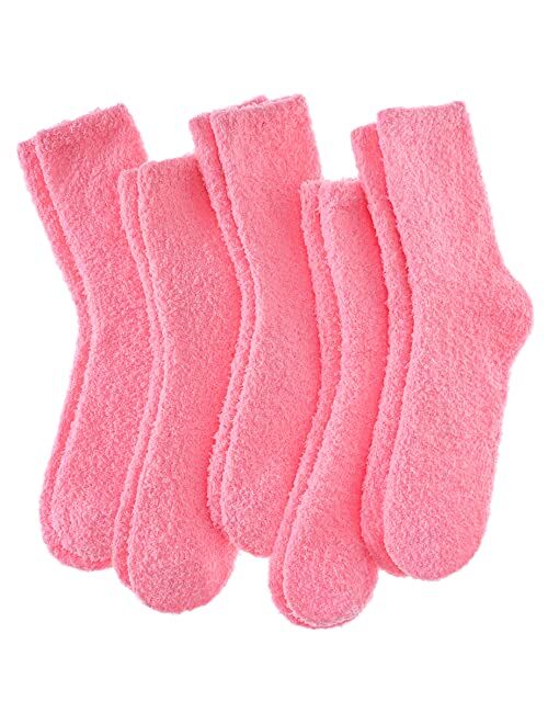 LINEMIN Womens Fuzzy Socks Cozy Fluffy Winter Warm Slipper Socks Microfiber Soft Home Sleeping Socks