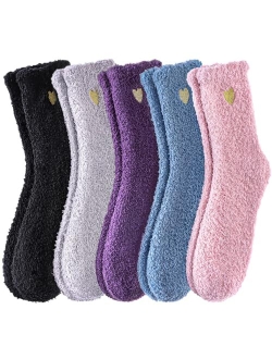 Color City Womens Fuzzy Slipper Socks Animal Soft Warm Cute Microfiber Cozy Fluffy Winter Christmas Socks