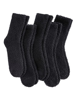 CHOWISH Womens Fuzzy Slipper Socks Super Soft Microfiber Fluffy Cozy Winter Warm Fuzzy Crew Socks