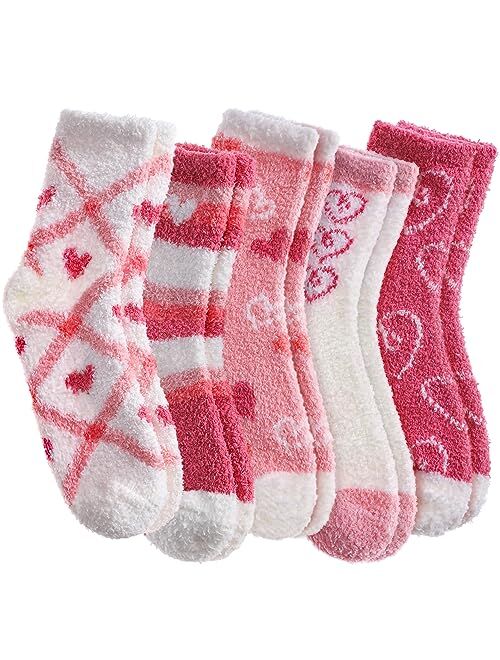 CHOWISH Womens Fuzzy Slipper Socks Super Soft Microfiber Fluffy Cozy Winter Warm Fuzzy Crew Socks