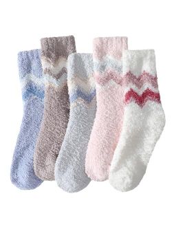 Fauson Fuzzy Socks for Women - 5 Pairs Fuzzy Socks Fluffy Socks Cozy Winter Socks for Women Soft Socks Warm Socks Slipper Socks