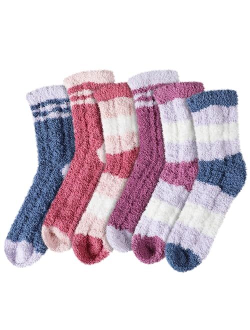 Fauson Fuzzy Socks for Women - 5 Pairs Fuzzy Socks Fluffy Socks Cozy Winter Socks for Women Soft Socks Warm Socks Slipper Socks