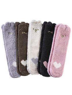 MQELONG Womens Super Soft Fuzzy Cozy Home Sleeping Socks Microfiber Winter Warm Slipper Socks