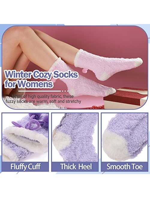 ANTSANG Womens Fuzzy Socks Slipper Winter Fluffy Comfy Cozy Socks Cabin Warm Home Socks