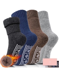 HUGSWEET Thermal Socks, Anti Slip Hospital Socks Plush Slipper Grip Socks Women Winter Soft Warm Cozy Socks Fluffy Socks