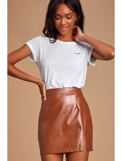 Corte Black Vegan Leather Mini Skirt