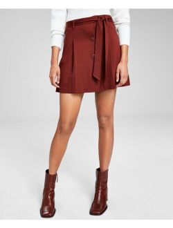 Women's Button-Front Mini Skirt