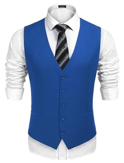 Men's Business Suit Vest Casual Dress Vest Slim Fit Waistcoat Vest