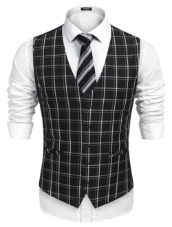 Men's Business Suit Vest Casual Dress Vest Slim Fit Waistcoat Vest