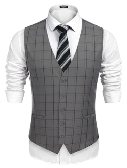 Men's Business Suit Vest Casual Dress Vest Slim Fit Waistcoat Vest