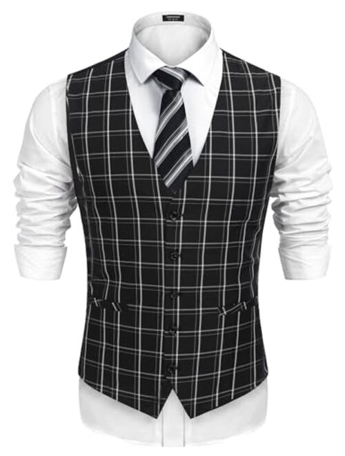 COOFANDY Men's Business Suit Vest Casual Dress Vest Slim Fit Waistcoat Vest