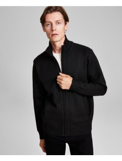 Men's Regular-Fit Full-Zip Fleece Cardigan, Created for Macy's