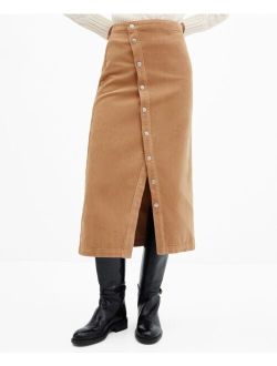 Women's Buttoned Corduroy Skirt