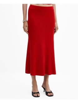 Women's Ribbed Midi Skirt