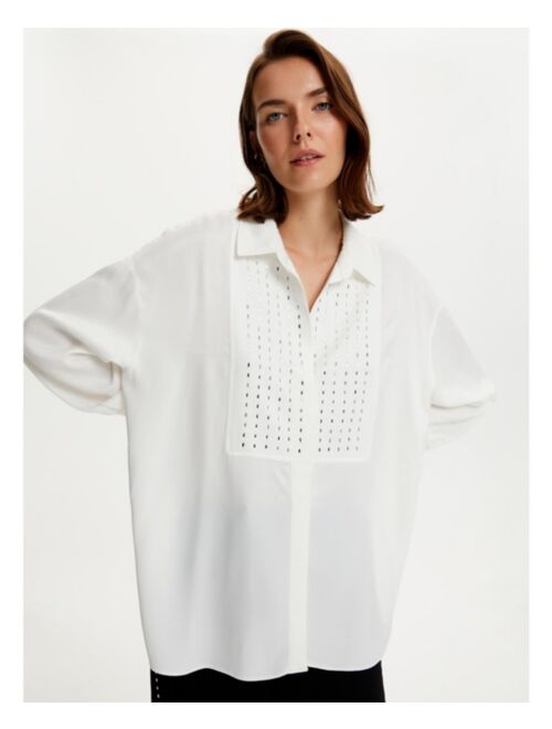 NOCTURNE Women's Beaded Oversized Shirt