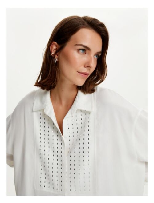 NOCTURNE Women's Beaded Oversized Shirt