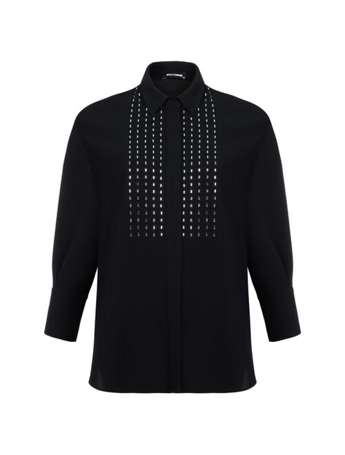 NOCTURNE Women's Beaded Oversized Shirt